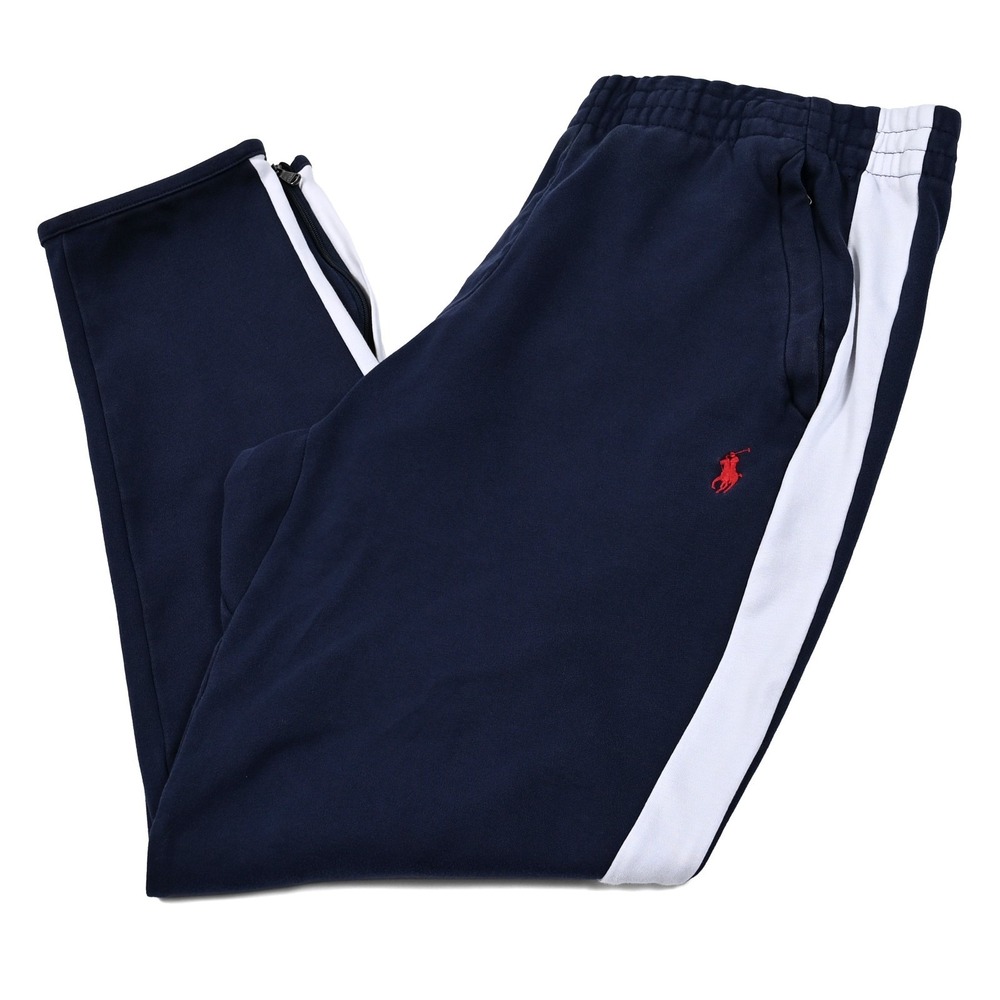 Polo Ralph Lauren Men's Medium Pants Blue Embroidered Jogger Interlock Track
